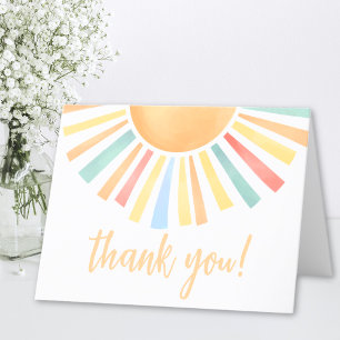 Sunshine Bright Colorful Sun Thank You Card