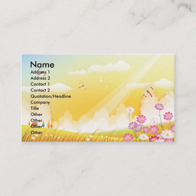 Sunshine Business Card (Front)