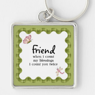 Sunshine Butterfly Friendship Blessings Add Name Keychain