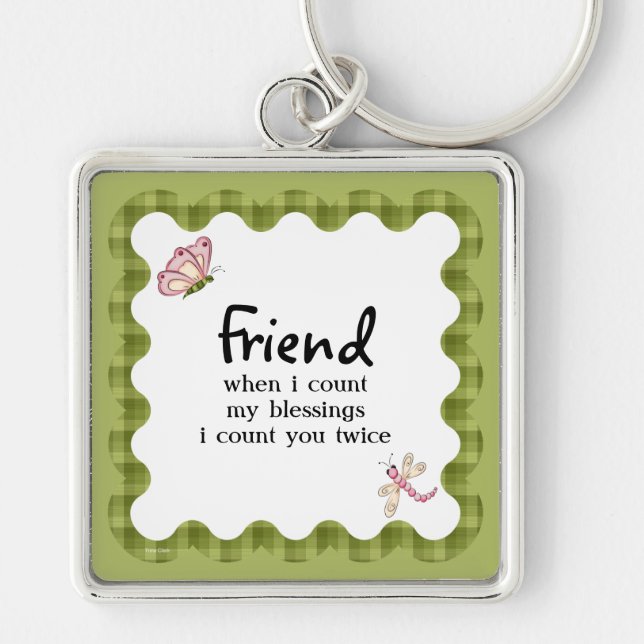 Sunshine Butterfly Friendship Blessings Add Name Keychain (Front)
