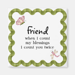Sunshine Butterfly Friendship Blessings Gift Magnet
