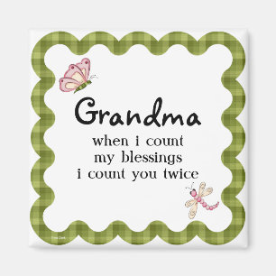 Sunshine Butterfly Grandma Blessings Gift Magnet