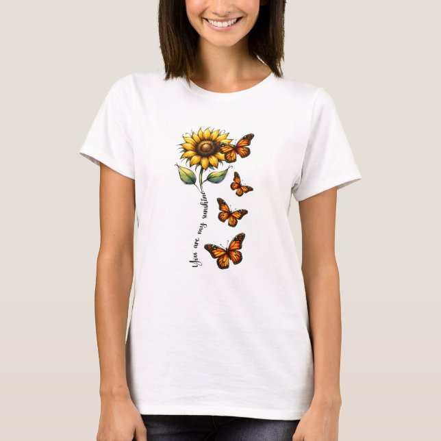 Sunshine Butterfly Summer Vibes T-Shirt (Front)