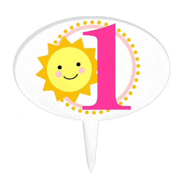 Sunshine Cake Pick - 1st Birthday (Front)