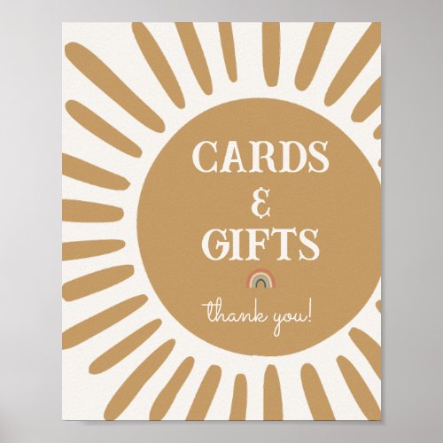 sunshine cards and gifts party sign