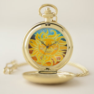 Sunshine Celestial Sun New Age Pocket Watch