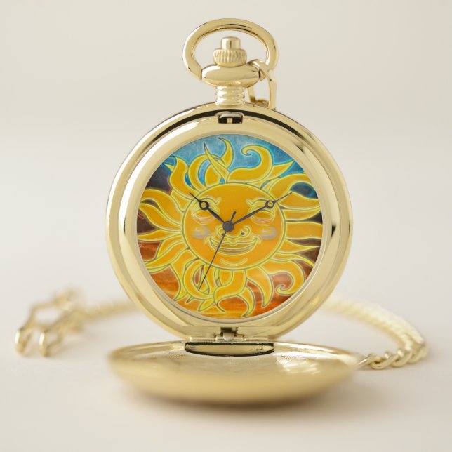 Sunshine Celestial Sun New Age Pocket Watch (Inside)