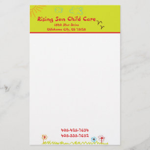 Sunshine Child Care Stationary Stationery