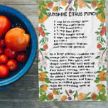 Sunshine Citrus Punch Kitchen Towel<br><div class="desc">Introducing our vibrant kitchen towel, a sunny addition to your culinary adventures! Featuring a delightful Sunshine Citrus Punch recipe framed by a burst of oranges and other fruits, this towel is both practical and stylish. Brighten up your kitchen with its cheerful design while keeping your hands dry and your workspace...</div>