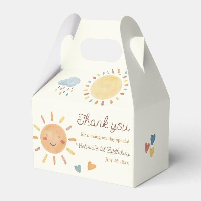  Sunshine Cloud Birthday Party Favor Box (Front Side)