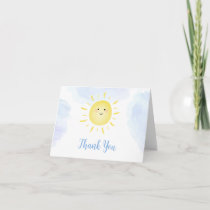 Sunshine Clouds Blue Birthday Thank You Card