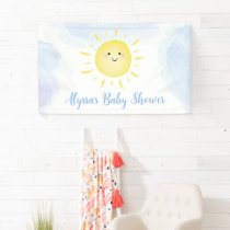 Sunshine Clouds Blue Boy Baby Shower Banner