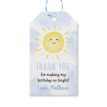 Sunshine Clouds Blue Boy Birthday Gift Tags