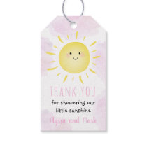 Sunshine Clouds Pink Girl Baby Shower Gift Tags