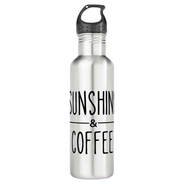 Sunshine & Coffee Stainless Steel Water Bottle (Front)