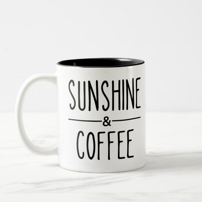 Sunshine & Coffee Two-Tone Coffee Mug (Left)