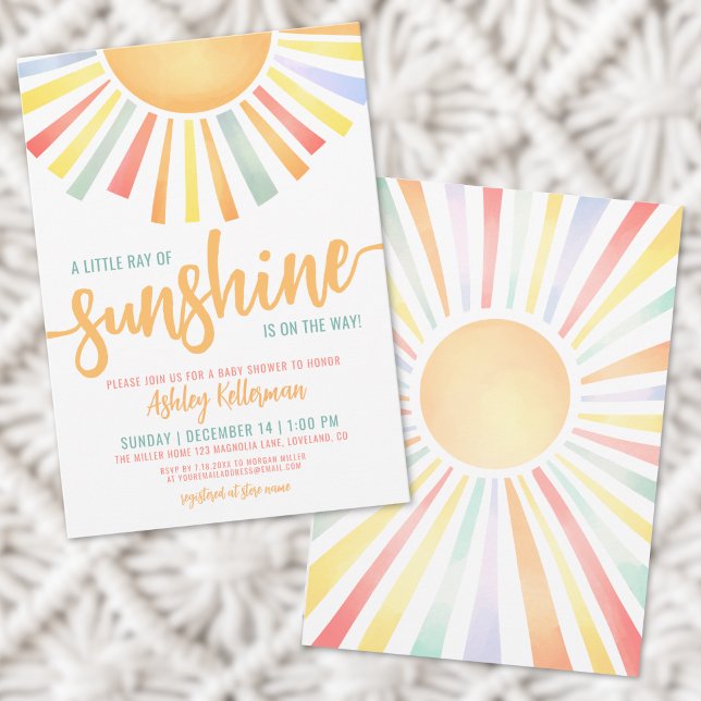 Sunshine Colorful Bright Sun Baby Shower Invitation (Sunshine Colorful Bright Sun Baby Shower Invitation)