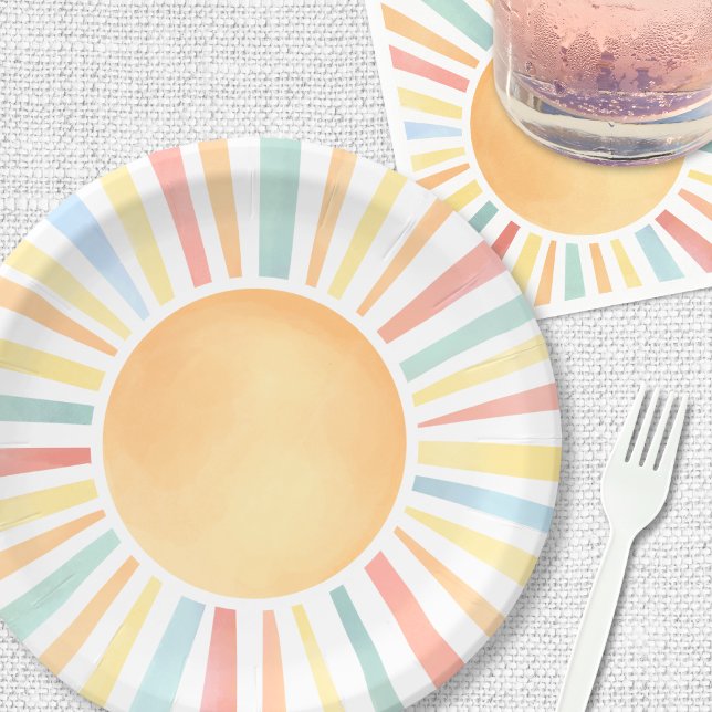 Sunshine Colorful Summer Sun Paper Plates (Sunshine Colorful Summer Sun Paper Plates)