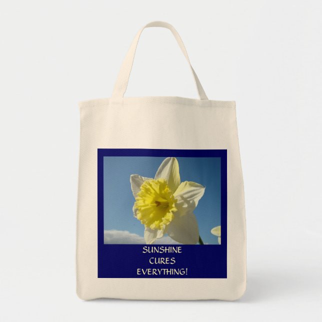 Sunshine Cures Everything! Beach Bag Daffodils (Front)