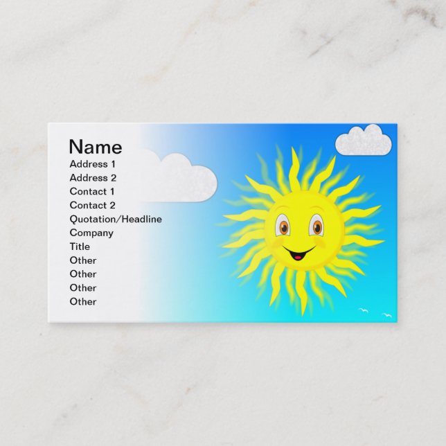 Sunshine Custom Business Card (Front)