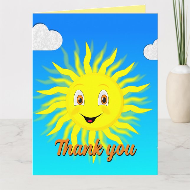 Sunshine Custom Message Letterpress Thank You Card (Front)