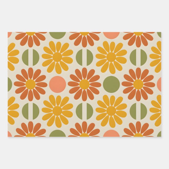 Sunshine Daisy Wrapping Paper Sheets (Front)