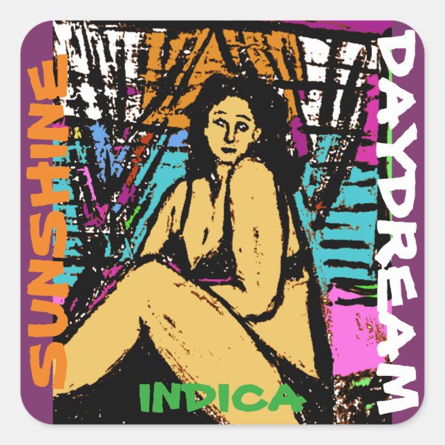 SUNSHINE DAYDREAM INDICA SQUARE STICKER (Front)