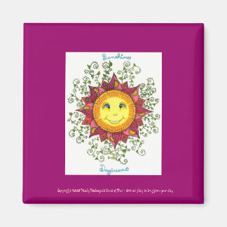 Sunshine Daydreams - 2" Sq. Magnet (fuschia)