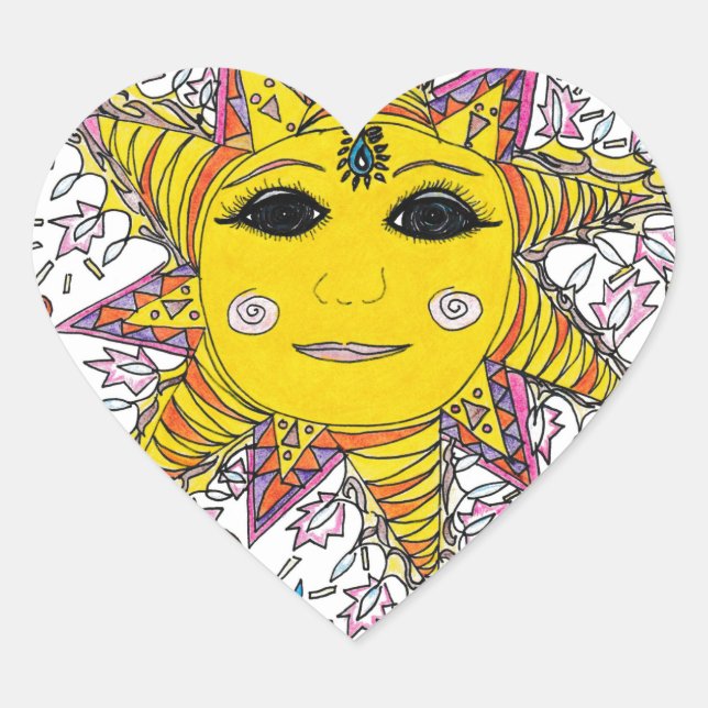 Sunshine Daze Heart Sticker (Front)