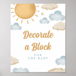 Sunshine Decorate a Block Baby Shower Poster