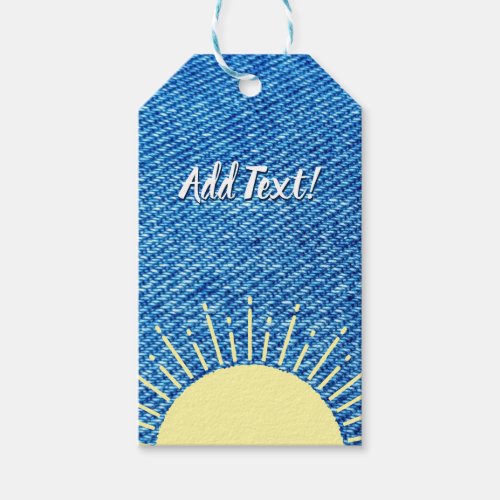 Sunshine Denim Baby Shower Background Custom  Gift Tags