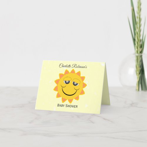 Sunshine Design Baby Shower Thank You Card