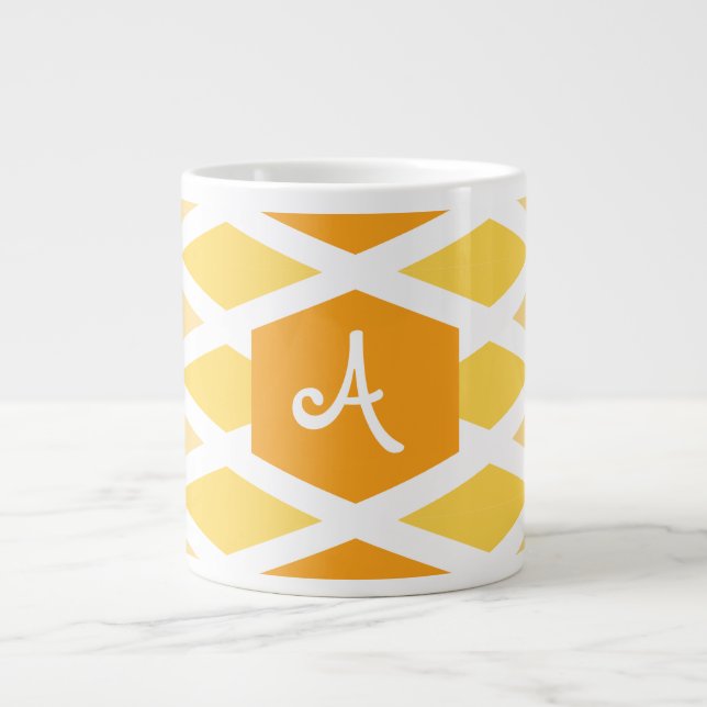 Sunshine Diamond Ombre Monogram Giant Coffee Mug (Front)