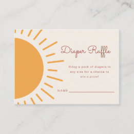 Sunshine Diaper Raffle | Boho Sunshine Enclosure Card
