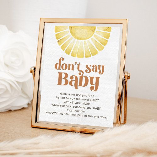 Sunshine Dont Say Baby Game Boho Retro Sun Sign