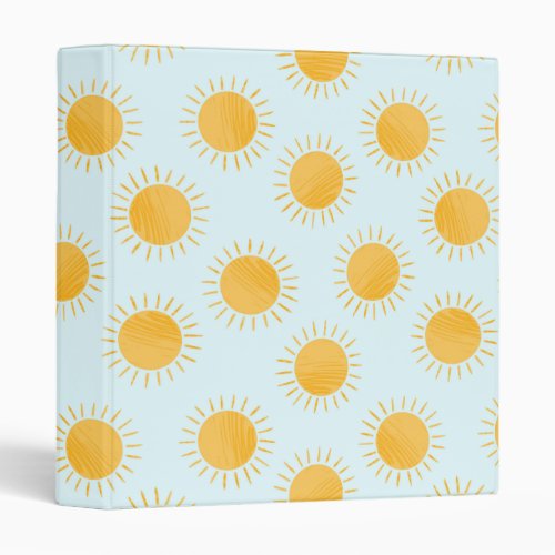 Sunshine Doodle Day Pattern 3 Ring Binder