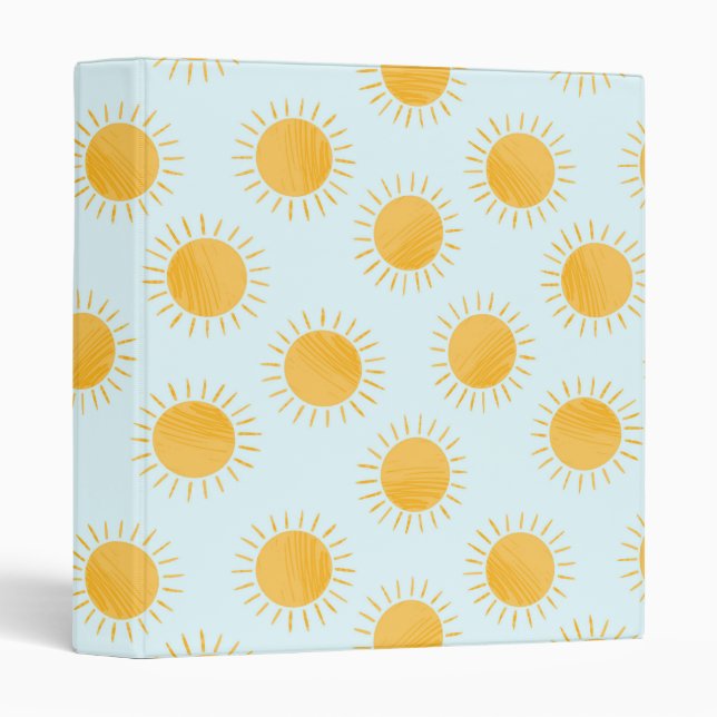 Sunshine Doodle Day Pattern 3 Ring Binder (Front/Spine)