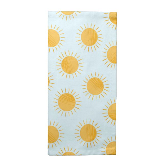 Sunshine Doodle Day Pattern Cloth Napkin (Half Fold)