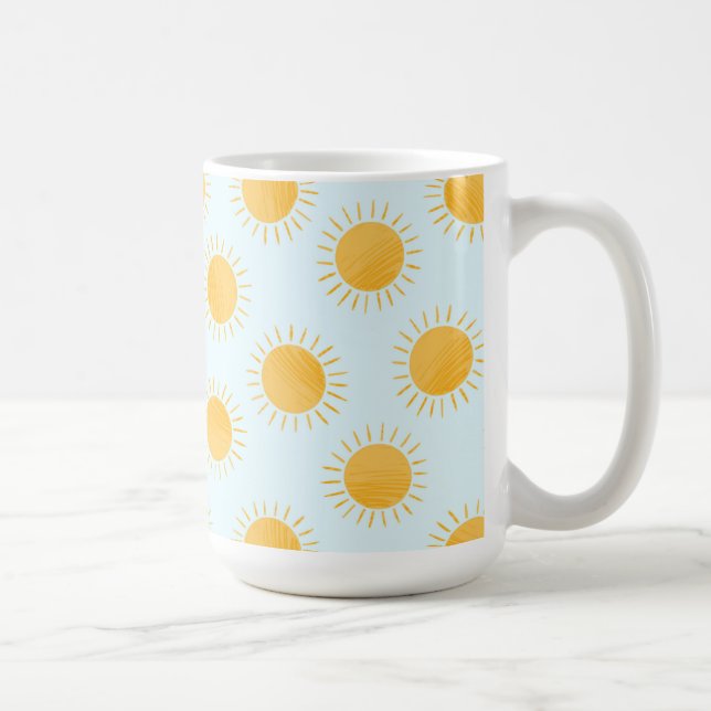 Sunshine Doodle Day Pattern Coffee Mug (Right)