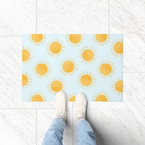 Sunshine Doodle Day Pattern Doormat