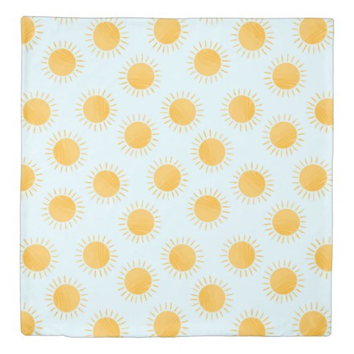 Sunshine Doodle Day Pattern Duvet Cover