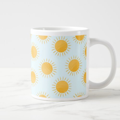 Sunshine Doodle Day Pattern Giant Coffee Mug