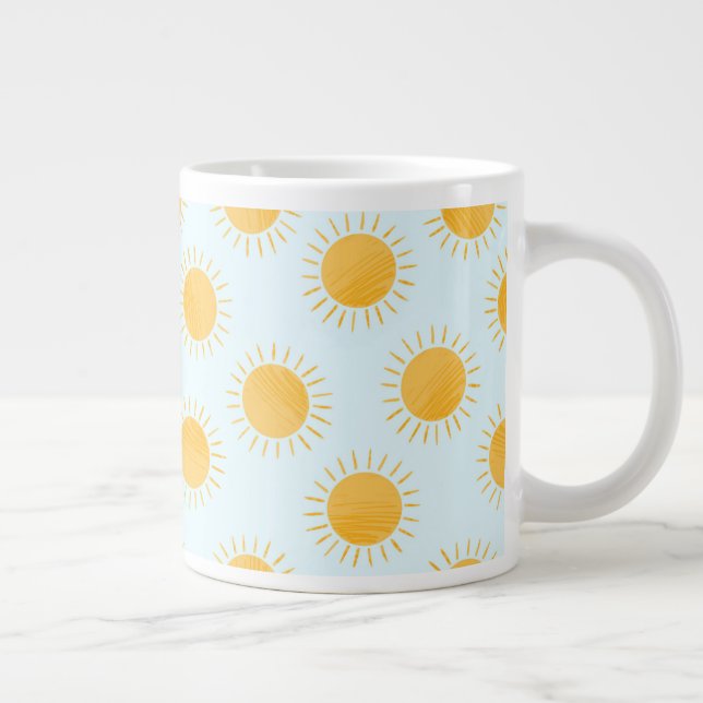 Sunshine Doodle Day Pattern Giant Coffee Mug (Right)