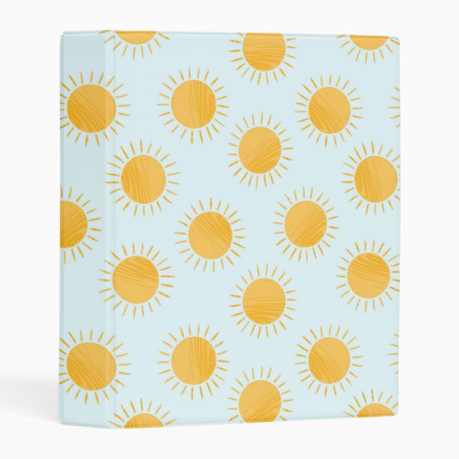 Sunshine Doodle Day Pattern Mini Binder (Front/Spine)