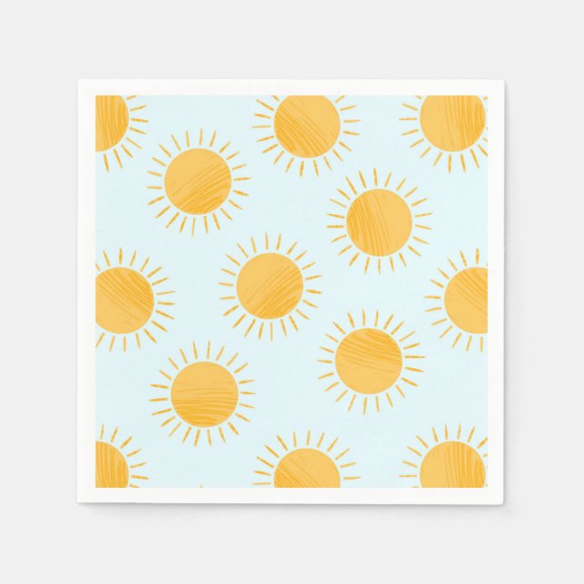 Sunshine Doodle Day Pattern Napkins (Front)