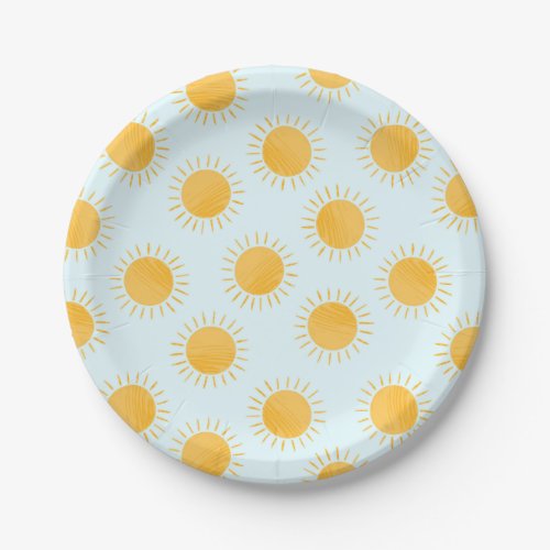 Sunshine Doodle Day Pattern Paper Plates