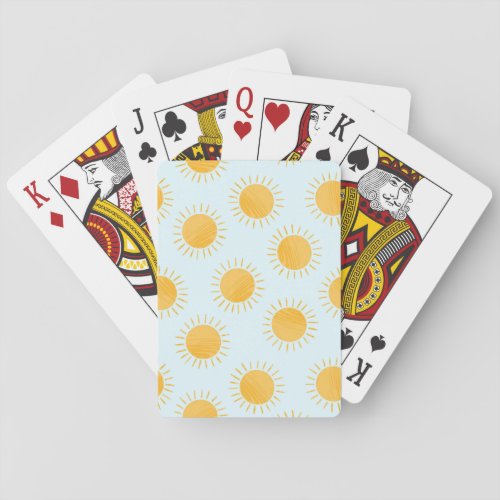 Sunshine Doodle Day Pattern Poker Cards