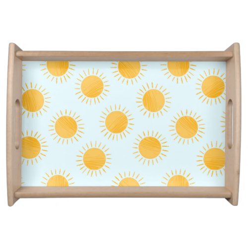 Sunshine Doodle Day Pattern Serving Tray