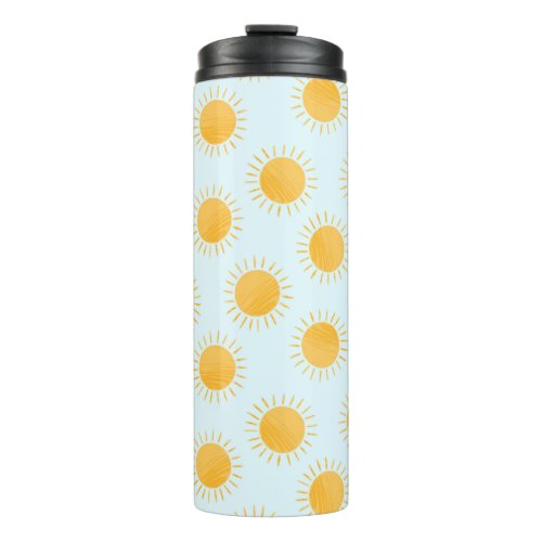 Sunshine Doodle Day Pattern Thermal Tumbler