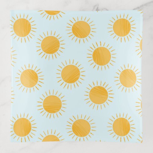 Sunshine Doodle Day Pattern Trinket Tray